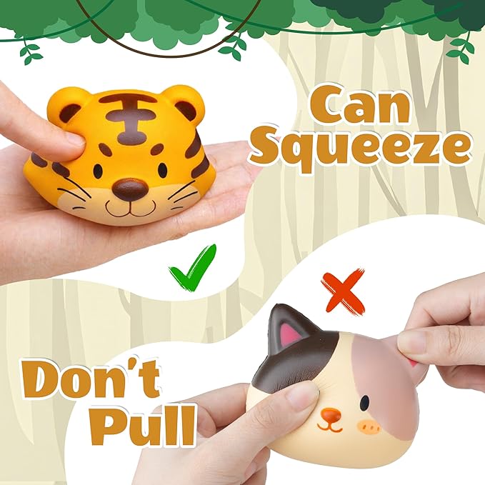 Party Favors for Kids 6PCS Large Animal Squishy Toys, Stress Balls Goodie Bag Stuffers, Pinata Stuffers,Birthday Gifts for Boys & Girls,Treasure Chest Prizes,Classroom Prizes for Kids