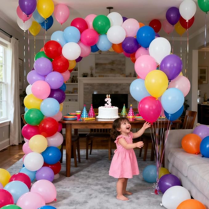 440 Pcs Rainbow Balloons 12 Inch 15 Colors - Thick Latex Colorful Assorted Bulk Balloon, for Birthday Wedding Baby Shower Graduation Events