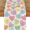 Artoid Mode Ture Love Heart Valentine's Table Runner, Seasonal Kitchen Dining Table Decoration for Home Party Decor 13x90 Inch