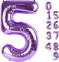Balloon Numbers 40 Inch 5 Ballon for 5th Birthday Decorations, 15 25 35 50 Big Purple Number Balloons for Wedding Photo Shoot Party Decor