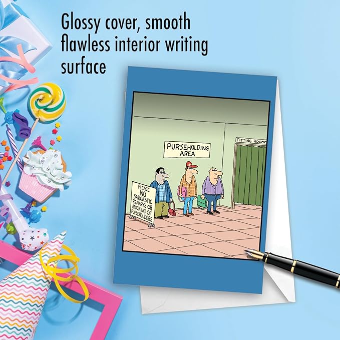 NobleWorks - 1 Funny Birthday Greeting Card w/ 5 x 7 Envelope For Men, Him - Bday Purse Holders C8709BDG