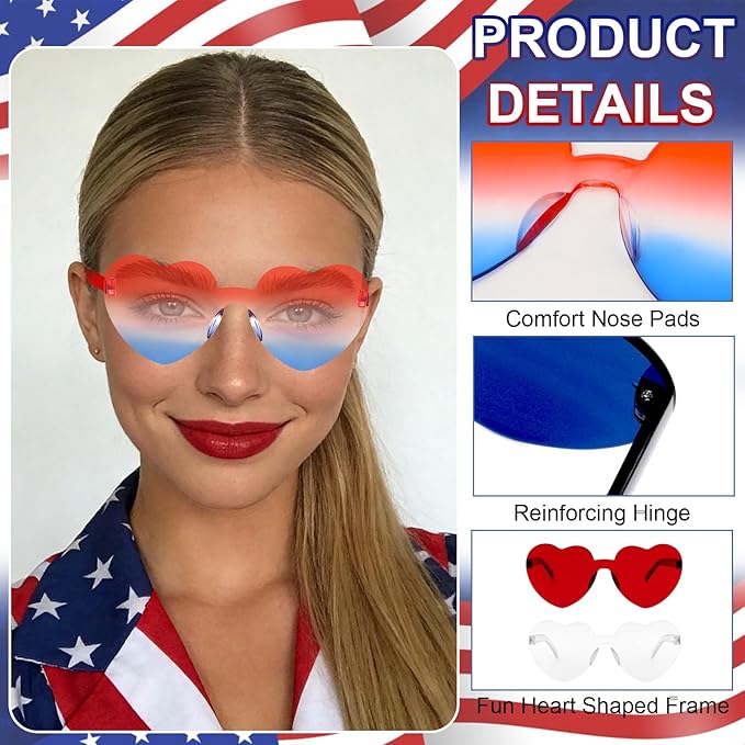 Heart Sunglasses 12/18/24 Pcs Heart Shaped Glasses for Women Cute Funny Party Glasses Party Favors Accessories