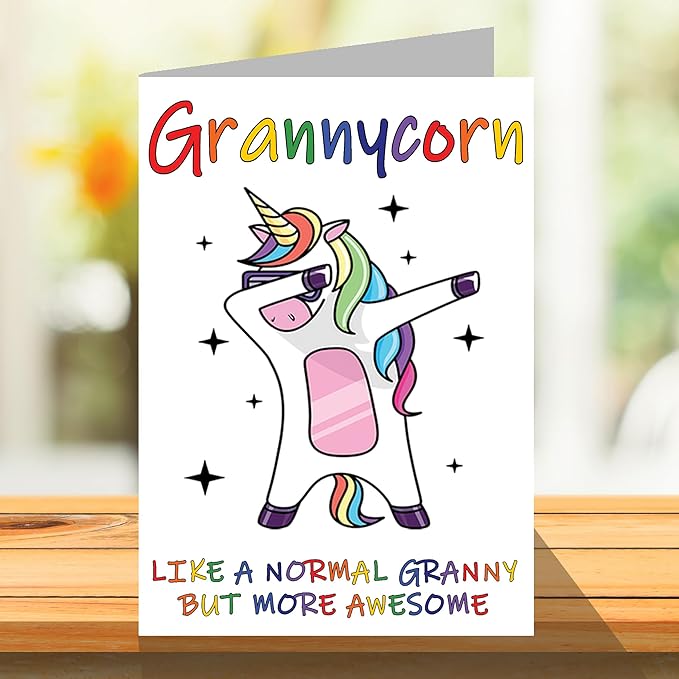Stuff4 Birthday Cards for Granny - Grannycorn - Granny Mothers Day Card from Grandson Granddaughter, Happy Birthday Granny, Gran Unicorn Birthday Card, A5 Seasonal Granny Funny Greeting Cards