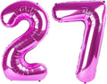 40 Inch Large 27 Balloon Numbers Rose Purple Big Foil Number Balloons Giant Helium Happy Birthday Party Decorations for Man and Women, Huge Mylar Anniversary Party Supplies