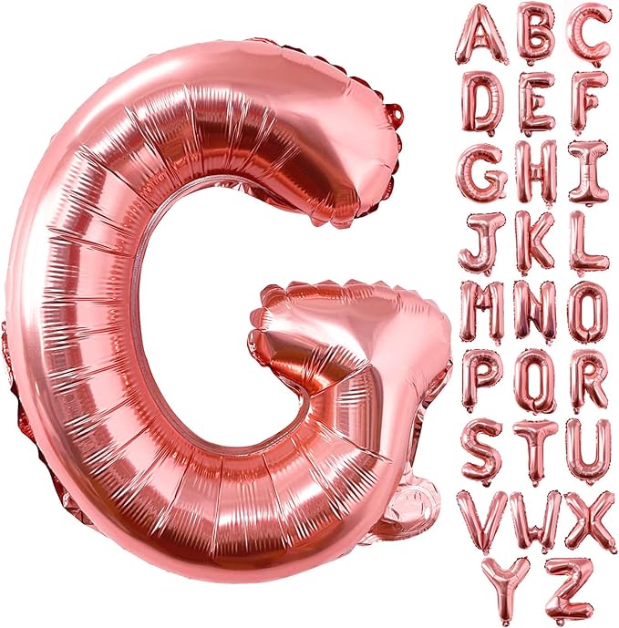 Lovoir 40 Inch Large Rose Gold Letter G Balloons Big Size Jumbo Mylar Foil Helium Balloon for Birthday Party Celebration Decorations Alphabet Rose Gold G