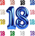 18 Balloon Number, Metallic Blue Number 18th Birthday Balloons 40 Inch, 18 Years Old Metallic Blue Birthday Decorations for Boys Girls, 18th Anniversary Decorations