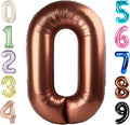 Number 0 Balloons 40 Inch Coffee Brown Number Balloons for 10 20 30 40 50 60 70 80 90 100 Numbers Balloon Birthday Decorations Wedding Event Baby Shower