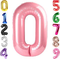 40 Inch Pearlescent Pink Number 0 Balloon, Giant Number 0 Balloons for 10th 20th 30th 40th Birthday Decorations, Party Supplies for Baby Boy Girl, Pearlescent Pink Party Decor