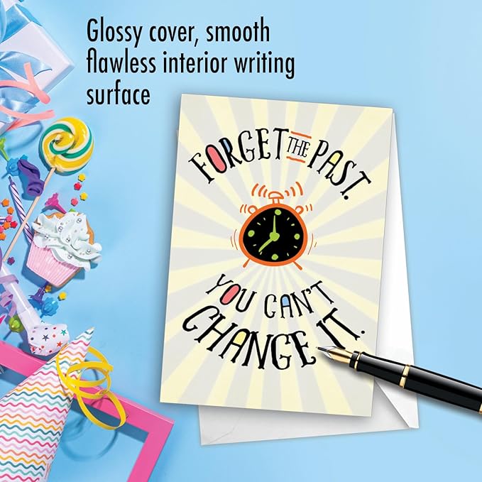 NobleWorks - Funny Happy Birthday Card with Envelope - Congrats Greeting Card, Birthday Fun - Forget the Past C7200BDG