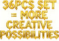 36 Pcs Gold Letter Balloons, Custom A-Z Set for Personalizing Names & Phrases Party Supplies Banners - with 1 Set ABEILMNOPS for Wedding/Birthdays/Annivs/Grads Party Decoration Banner Custom Phrase