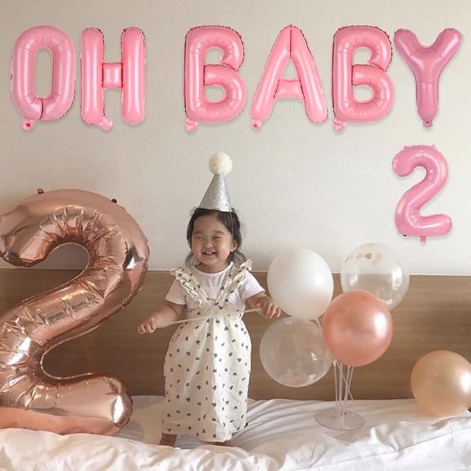 75pcs 16" Happy Birthday Balloon Banner, Pink Balloons Letters, Personalized Mylar Foil Birthday Decorations includes 2 Sets A- Z, 1 set Number 0-9 "HAPPY BIRTHDAY" letters