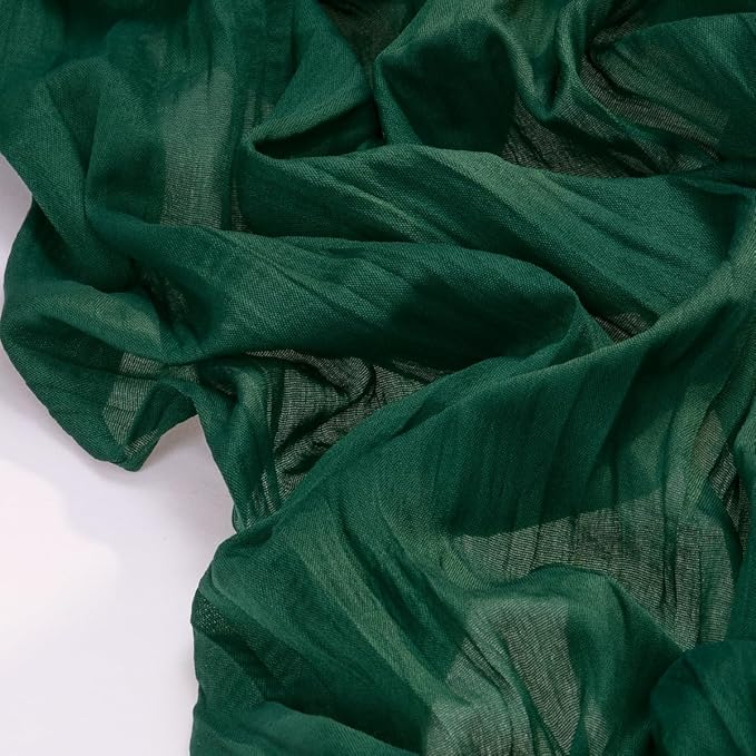 Socomi 6pcs Emerald Green Cheesecloth Table Runner Easter Spring Boho Rustic Gauze 120 inch 10FT Cheese Cloth Runner for Wedding Party Baby Shower Birthday Home Decor Holiday Decorations