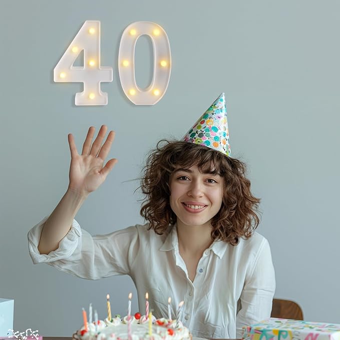 40th Birthday Decorations Woman Man,Marquee Numbers for 40th Wedding Anniversary Decorations,Light up Numbers 40 Sign for Party Backdrop Wall Decor,40 Birthday Centerpieces Table Decoration