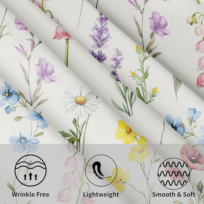 Spring Summer Round Tablecloth Colorful Floral Circle Table Cloth 70 Inch Farmhouse Table Cover Washable Polyester Indoor Decorations for Home Kitchen Dinning Party