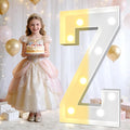 Pooqla 3FT Marquee Light Up Letters, Cool White and Warm White LED Big Mosaic Marquee Letters 3 Feet, Giant Letter Sign for Balloons Birthday Anniversary Wedding Party Decoration, Letter Z
