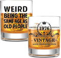NewEleven 50th Birthday Gifts For Him, Men - 1976 50th Birthday Decorations, Funny Gifts For Men, Husband, Dad - Cool Whiskey Gifts Idea From Her, Wife - Whiskey Glass