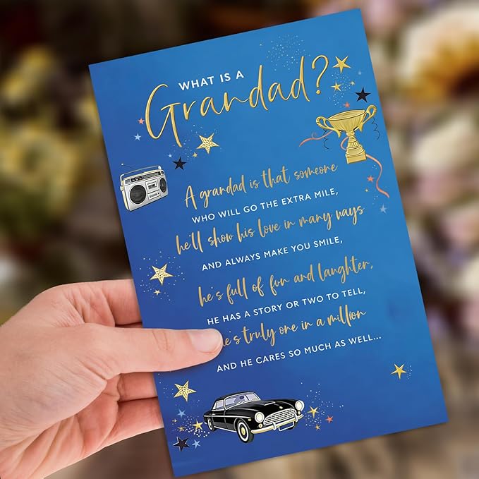 Grandpa Birthday Card, Birthday Cards & Gift for Grandad Grandpa Grandfather from Grandson Grandaughter Kid