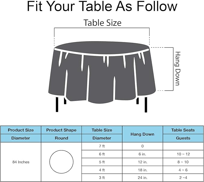 Silver Plastic Tablecloths 2 Pack Galaxy Gray Disposable Table Covers 84 Inch Circle Bridal Shower Party Tablecovers PEVA Dark Grey Table Cloths for Picnic Birthday Wedding's 6 ft Round Table Use