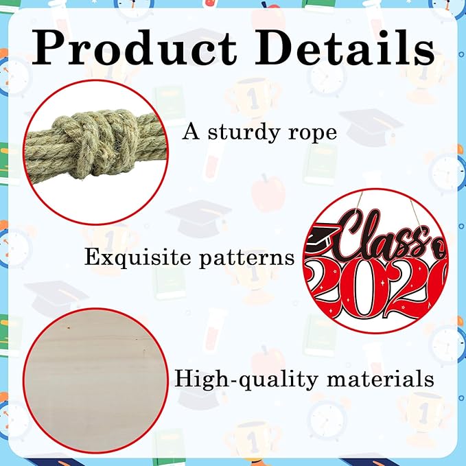 2026 Graduation Signs Decorations, 7 Pcs Class for 2026 Wooden Sign Graduation Party Photo Booth Prop, Wood Cutout High School College Graduation Ceremony Decor Supplies (Red & Black)
