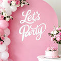 Babenest Let's Party Felt Sign, Reusable White Letter Banner for Backdrop, Balloon Arch Decor, Party Supplies for Graduation, Birthday, Wedding, Bachelorette, Christmas, Home Bar, Man Cave Wall Decorations