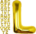 40Inch Gold Letter L Balloon Foil Helium Letter Balloons A-Z Giant Large Mylar Big Party Balloon for Birthday Party Decorations
