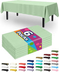 Pureegg Plastic Table Cloth Disposable 6 Pack, 54 x 108 Inch Table Cloths, Easter Party, Decorative Tablecloths, Rectangle, Light, Pastel Plastic Cover, Waterproof, Sage Green