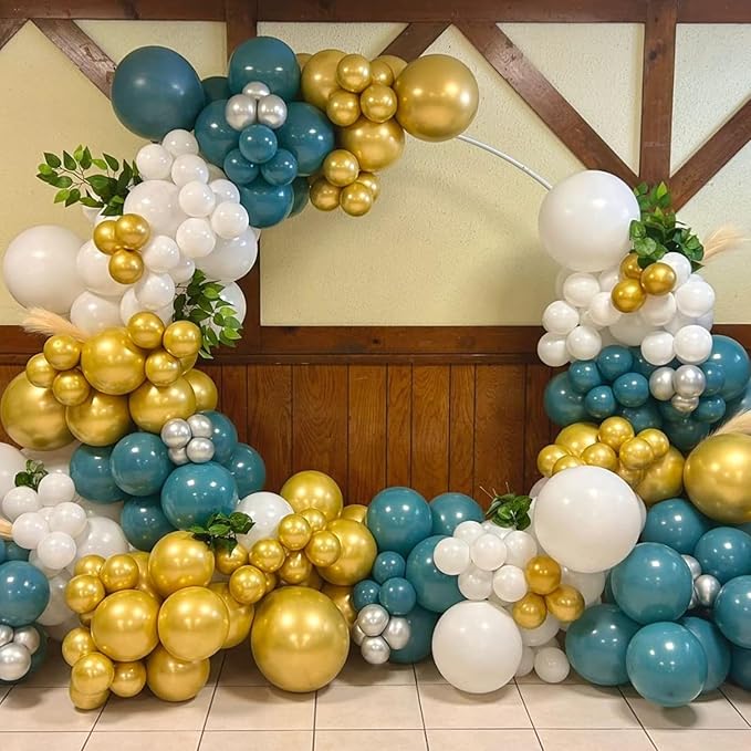 Peacock Blue Balloons 60pcs 5inch Small Turquoise Teal Blue for Balloon Garland Arch 5'' Round Mini Retro Peacock Blue Latex Balloon for Ocean Theme Birthday Party Decoration DIY Wedding