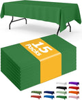 Green Plastic Table Cloth Rectangle Table 15 Pack, 54''×108'' Tablecloth for 6ft Tables, Table Cloth for Disposable Use, Table Cover for Holiday Party, Gathering