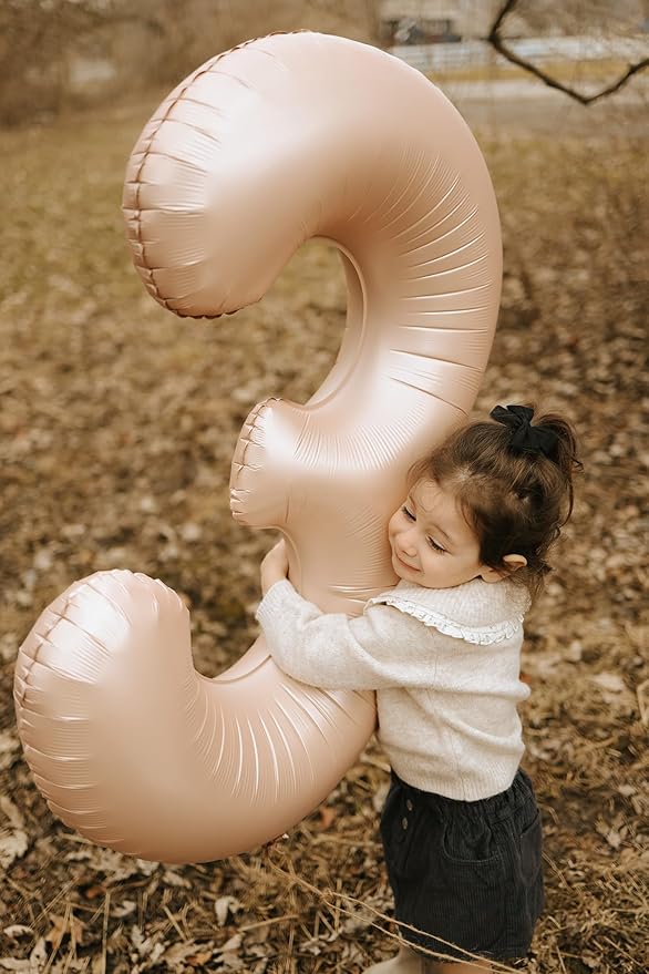 Light Brown 4 Balloon, Tan Number Balloons 40 Inch, 4th Beige Party Decorations, Sandy Brown Four Large Numbers for Party Decor, Khaki Number 4 Balloon