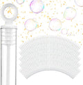 Wedding Bubbles Bulk - White Circle Top Wands (200 Count) Individual Mini Bubble Wand Favors for Weddings, Celebration Party Favor for Guests - Stock Your Home