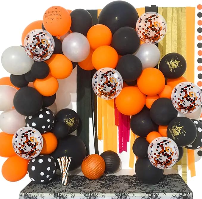 Orange Balloons 100 Pack 12 inch Thicken Latex Halloween Balloons Orange Round Helium Balloon for Halloween Birthday Kids Party Weddings thanksgiving Decorations Supplies