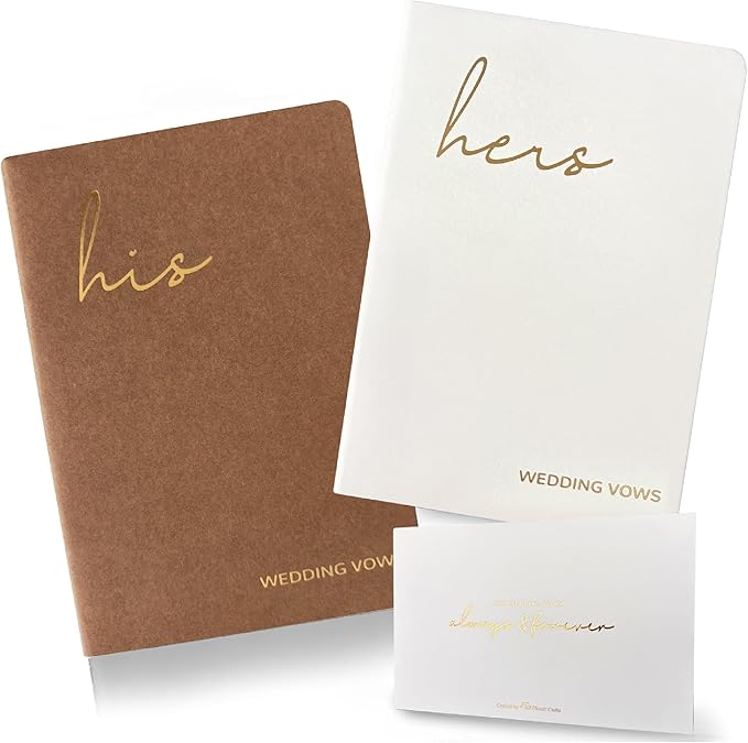 WeddingGiftsWedding Vow Books His and Hers, Wedding Vow Books with Soft Touch Gold Foil Engraving, Wedding Essentials, Wedding Accessories