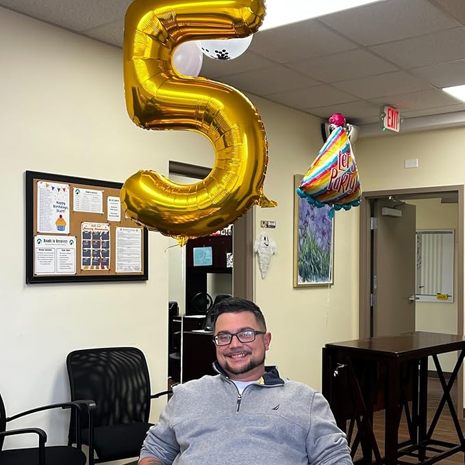 Gold Number 3 Balloon 40 Inch, 3 Balloon Number, 3rd Birthday Decorations, Gold Party Supplies for Boys Girls