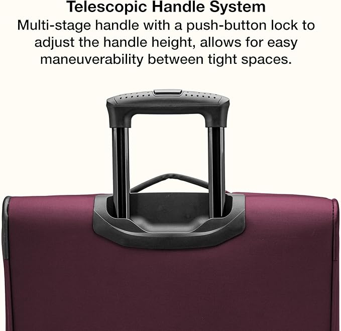 U.S. Traveler Anzio Softside Expandable Luggage with Spinner Wheels, Burgundy, 30-Inch Large
