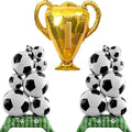 Soccer Balloons 3-Pack - Giant Self Soccer Ball Balloons with Trophy | Soccer Party Decorations for Sports Themed Birthday, World Cup Party Supplies for Boys Men