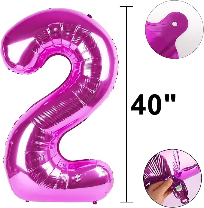 40 Inch Large 29 Balloon Numbers Rose Purple Big Foil Number Balloons Giant Helium Happy Birthday Party Decorations for Man and Women, Huge Mylar Anniversary Party Supplies