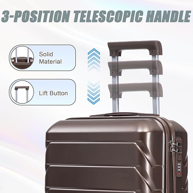 20+14 Inch Hardshell Luggages, Lightweight Durable ABS Suitcase with Spinner Wheels