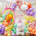 CboDeco Easter Balloon Arch Kit, 171PCS Pastel Balloon Garland with Bunny & Carrot Foil Balloons, Spring Bunny Balloons for Easter Party Decorations