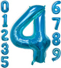 40 Inch Large Blue Number Celebration and Decoration Balloon for Birthday Parties, Graduations, Anniversaries, Weddings, Photo Shoots, Special Events - Helium Foil Mylar (Blue Number 4)