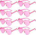PLULON Heart Sunglasses for Women 5/12/25 Pcs, Heart Glasses Valentine Day Rimless Shaped Candy Color Fun Glasses Party Favor