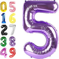 Number 5 Balloons 40 Inch Foil Balloons for Boys And Girls, Purple Numbers Balloon for 5, 15, 25, 50 Birthday Party Decoration, Anniversary, Wedding, Single Supplies