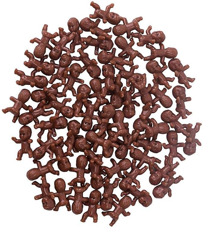 Mini Plastic Babies for Party Favor Decor Party Decorations Baby Shower Party Game Ice Cube Game (1" 120pcs, Dark)
