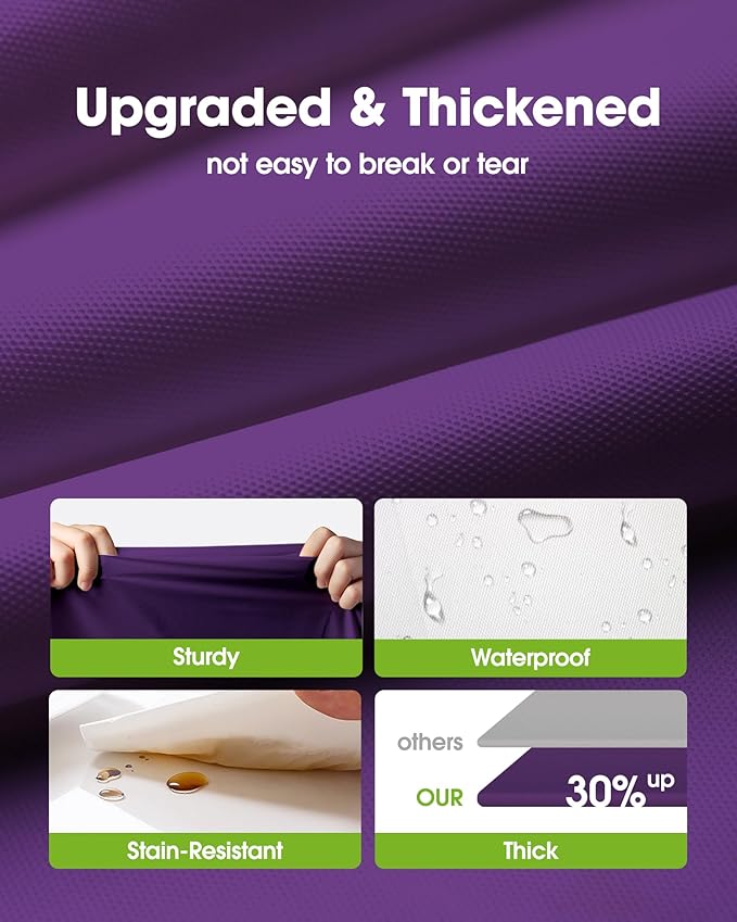 Pureegg Plastic Table Cloth Disposable 12 Pack, 54 x 108 Inch Table Cloths, Graduation Decorations Class of 2026, Graduation Party Tablecloths, Rectangle, Plastic Cover, Leakproof & Sturdy, Purple