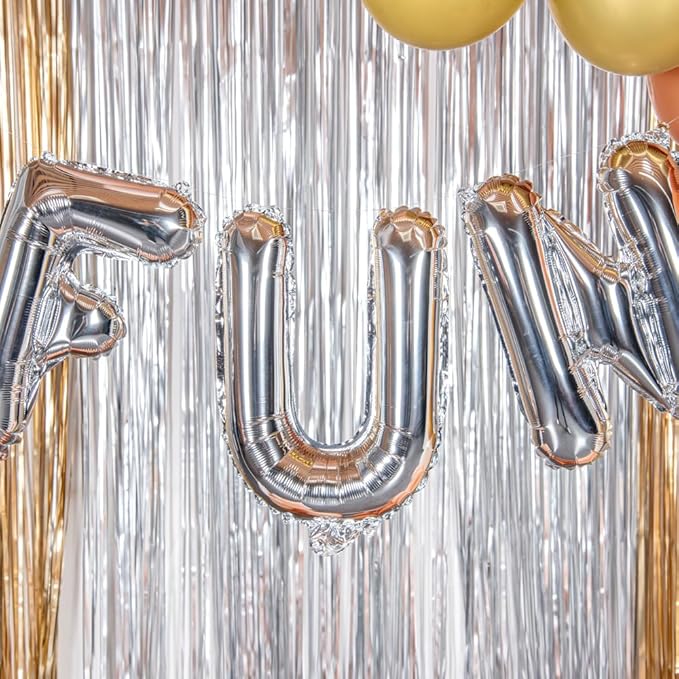 Restaurantware-Balloonify 16 Inch Letter Balloon, 1 Alphabet Party Balloon - Letter U, Self-Sealing, Silver Foil Mylar Finish, Hanging Loop, Decoration For Birthday, Wedding, Or Graduation