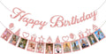 KatchOn, Glitter Rose Gold Happy Birthday Photo Banner - Prestrung, 10 Feet | Bday Picture Banner Decoration for Happy Birthday Decorations | Rose Gold Party Decorations
