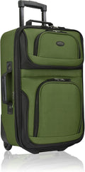 U.S. Traveler Rio Lightweight Softside Rolling Carry-on Suitcase, 2-Wheel Single, Green