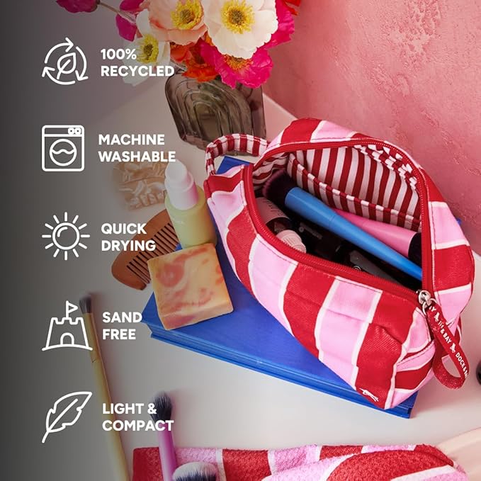 Dock & Bay Toiletry Bag - Large Travel Toiletries Kit - Cherry Bomb
