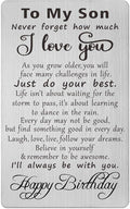 Son Birthday Gifts, Engraved Metal Card for Son Birthday, Happy Birthday Gifts for Son Unique