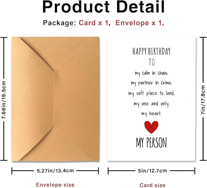 KINGNAME Romantic Birthday Card for Him Her, Emotional Meaningful Greeting Card, Favorite Human Cute Love Card for Couple Partner