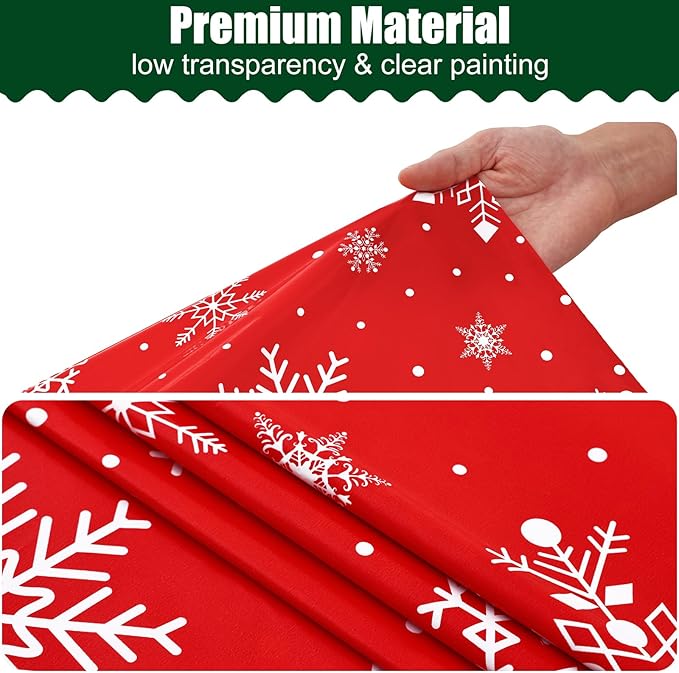 Smiry Disposable Table Cloth - 10 Pack, 54 x 108 Inch Waterproof Rectangle Tablecloths for Parties, Decorative Plastic Table Cover, Leakproof & Sturdy, Red & White